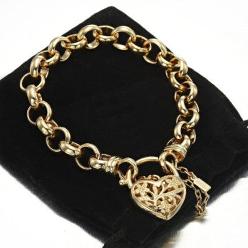 18ct Heavy Yellow Gold Plated 10mm Belcher Bracelet Featuring a